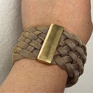 Ralph Lauren RLL Gold Braided Bracelet, woven, mesh